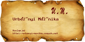 Urbányi Mónika névjegykártya